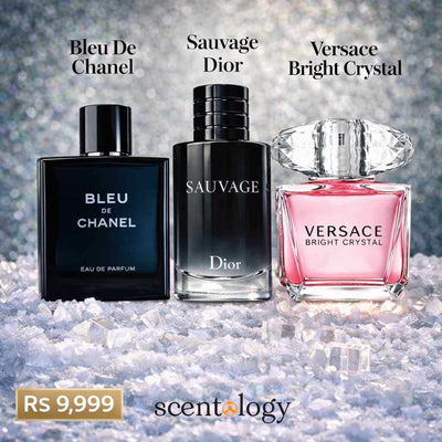 Premium Perfume Bleu De Chanel, Sauvage Dior & Versace Bright Crystal