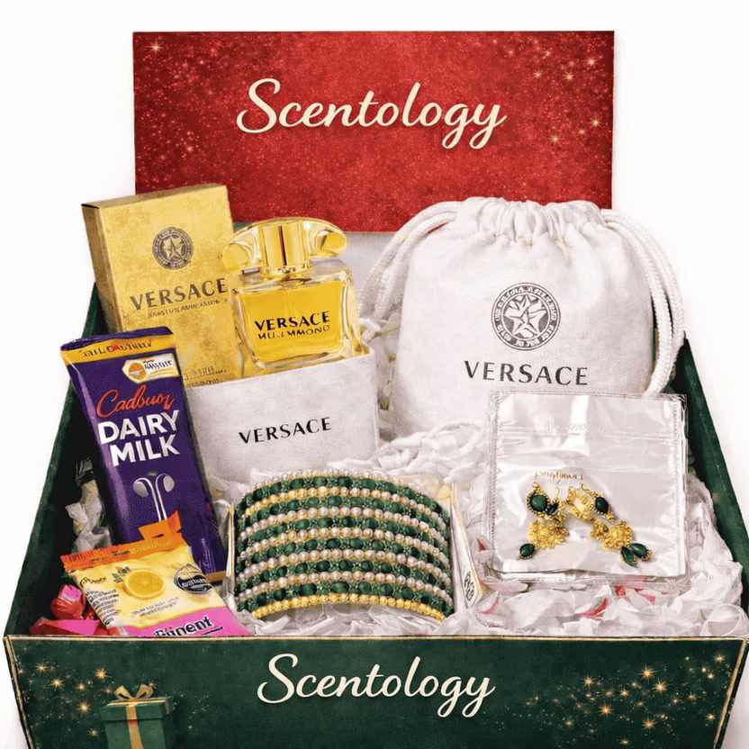 Luxury gift box with treats and perfumes
